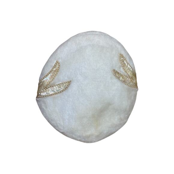 1960s Vintage White Fur Calot Hat Pearl Beaded Vintage Cocktail Topper main image 7
